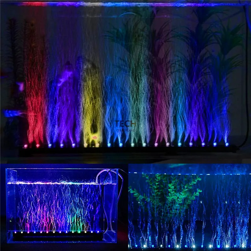 Aquarium Marine Lights - พิพิธภัณฑ์สัตว์น้ําตู้ปลาใต้น้ํา Submersible Air Bubble เปลี่ยนสีไฟ LED