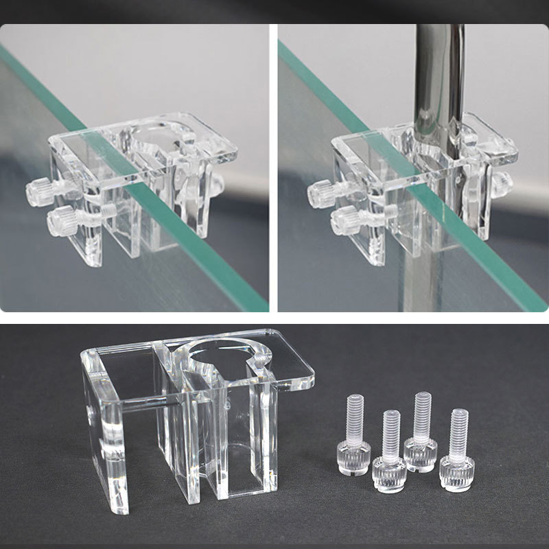 Reef Tank Filter - ถังปลาอะคริลิคท่อน้ําClamps Aquariumแก้วไหลเข้าOutflowผู้ถือคงที่Clampsพืชอุปกรณ์เสริมคลิปLily Fishing Tube