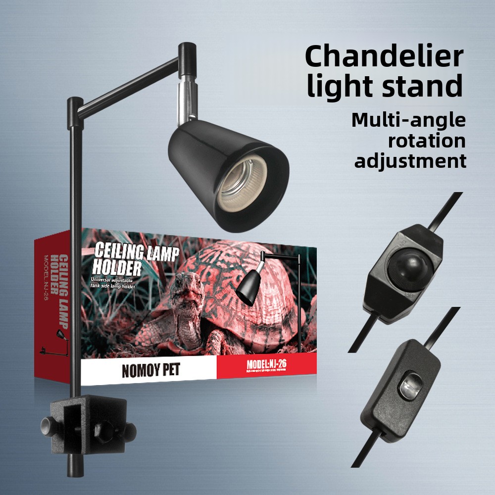 Aquarium Marine Lights - NOMOY ขาตั้งโคมไฟสัตว์เลื้อยคลานพร้อมแคลมป์ปรับระดับได้ - 360 ° ที่วางไฟตู้ปลาแบบหมุนได้และขยายได้สําหรับถังเต่า