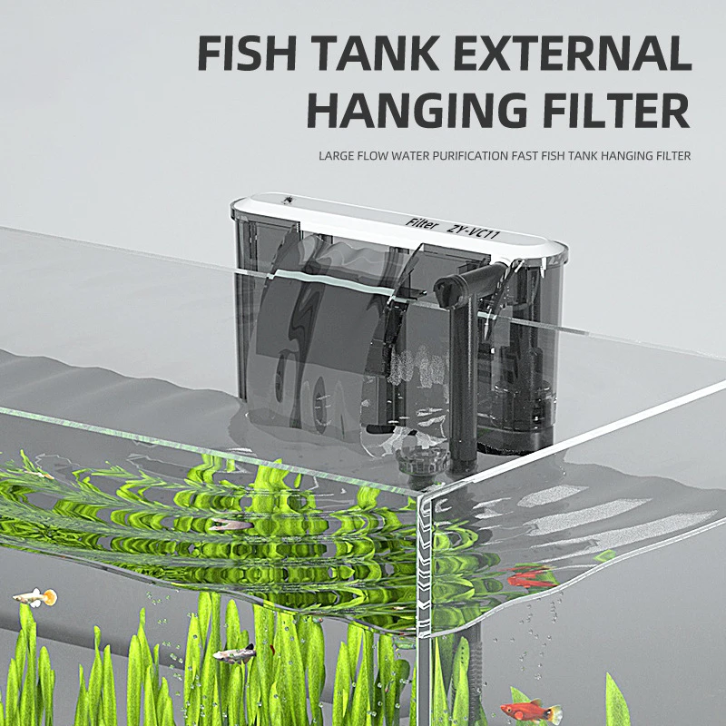 Reef Tank Filter - 110V 220V เครื่องกรองตู้ปลาแบบติดผนัง เครื่องกรองตู้ปลาแบบภายนอก เครื่องกรองสำหรับตู้ปลาหญ้า ปรับการไหลของน้ำได้