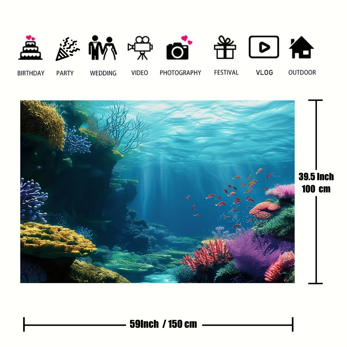 1 ชิ้น ฉากใต้น้ำ ปะการัง ปลา ท - Ocean Aquarium บทวิจารณ์และราคา