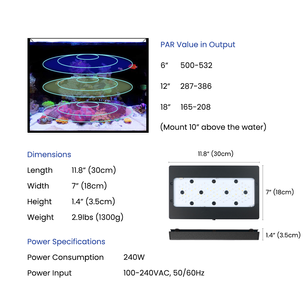 ไฟ LED สำหรับตู้ปลาทะเล A8SE I - Saltwater Tank บทวิจารณ์และราคา